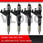 4PCS COMMON RAIL FUEL INJECTOR For HINO 700 E13C Diesel Injector 23670E0360 095000-5970 095000-5971 095000-5972 23670-E0360 USD 658 4PCS COMMON RAIL FUEL INJECTOR For HINO 700 E13C Diesel Injector 23670E0360 095000-5970 095000-5971 095000-5972 23670-E0360